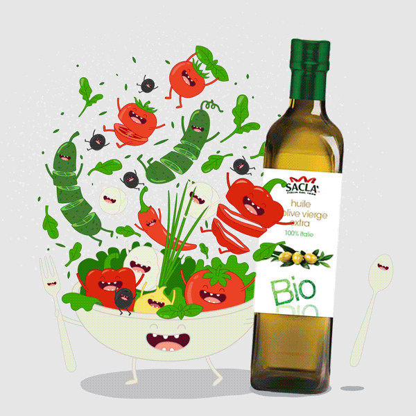 Une bouteille d'huile et un bol de légumes, parfaits pour les réunions de gestion communautaire et les repas partagés.